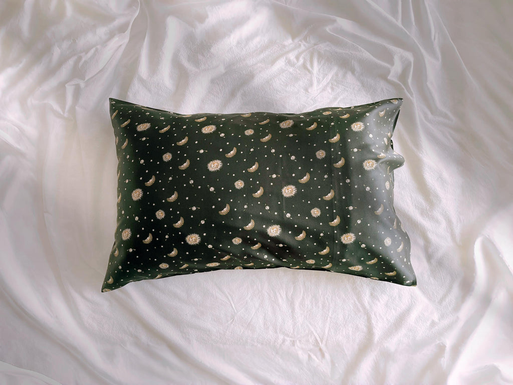 Pure Mulberry Silk Pillowcase Celestical Theme Gift for Boys Hair Cosmic Night Sky Bedding Gift for Astronomy Lovers Silk Pillow for Him