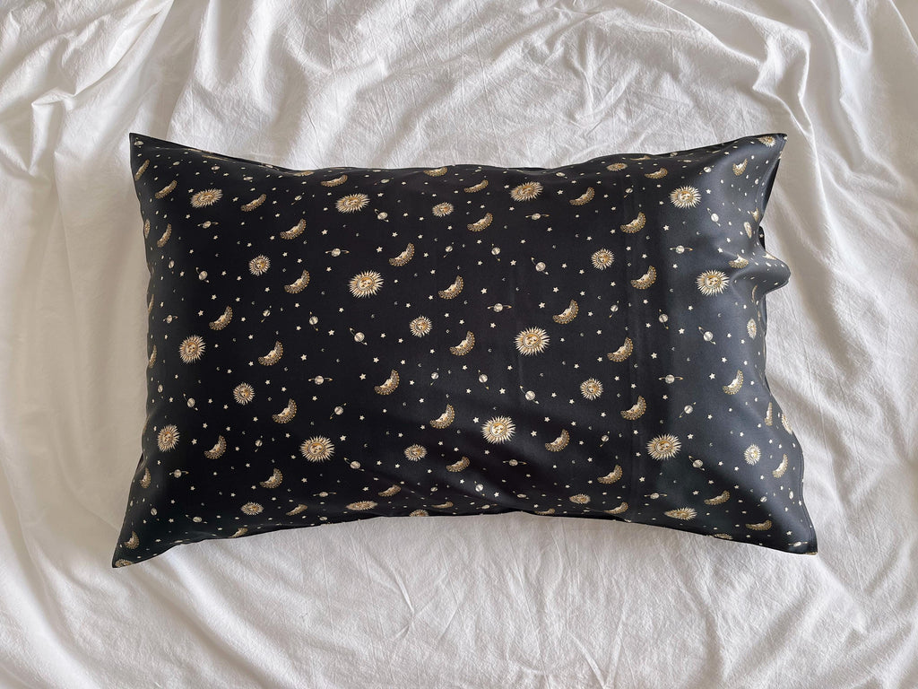Pure Mulberry Silk Pillowcase Celestical Theme Gift for Boys Hair Cosmic Night Sky Bedding Gift for Astronomy Lovers Silk Pillow for Him