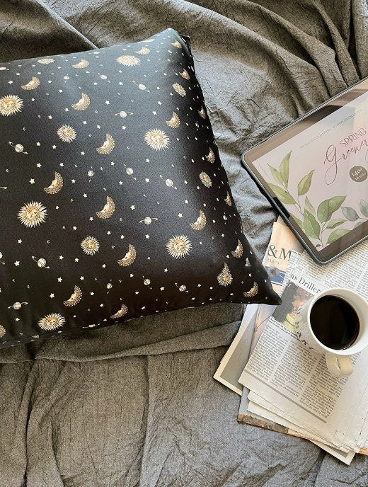 Pure Mulberry Silk Pillowcase Celestical Theme Gift for Boys Hair Cosmic Night Sky Bedding Gift for Astronomy Lovers Silk Pillow for Him