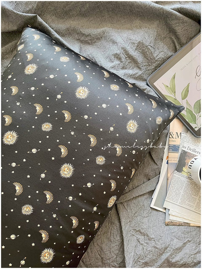 Pure Mulberry Silk Pillowcase Celestical Theme Gift for Boys Hair Cosmic Night Sky Bedding Gift for Astronomy Lovers Silk Pillow for Him
