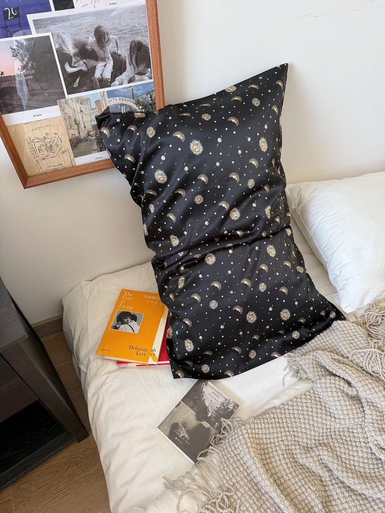 Pure Mulberry Silk Pillowcase Celestical Theme Gift for Boys Hair Cosmic Night Sky Bedding Gift for Astronomy Lovers Silk Pillow for Him
