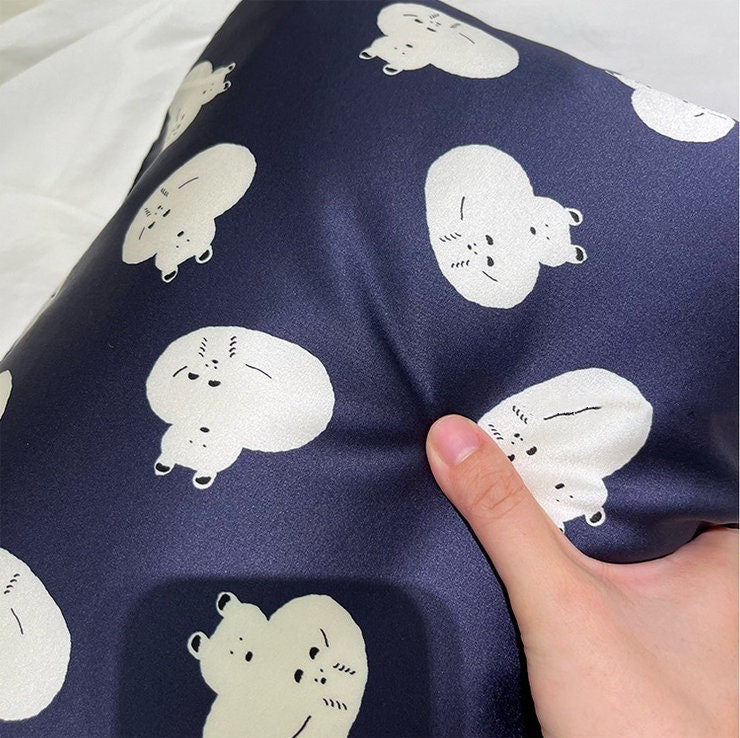Mulberry Silk Pillowcase for Children and Adults Two Size Option Animal Pattern Silk Pillow Case for New Babies Gift for New Parents