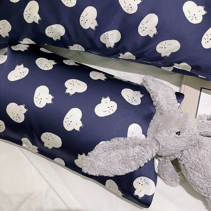 Mulberry Silk Pillowcase for Children and Adults Two Size Option Animal Pattern Silk Pillow Case for New Babies Gift for New Parents