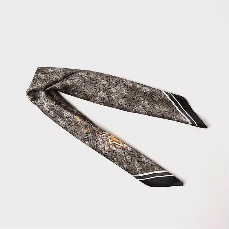 Mulberry Silk Scarf with Scarf Ring - Vintage Style Bandana