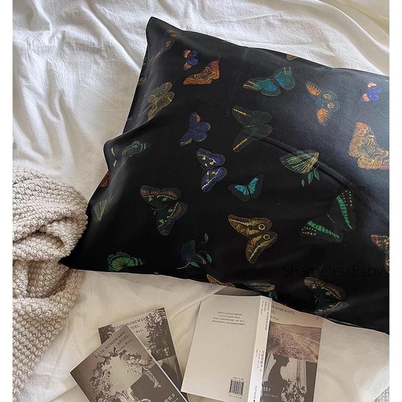 Luxury 100% Silk Pillowcase - Vintage-Inspired Floral Design | Hypoallergenic ｜ Breathable | Anti-Frizz, Anti-Wrinkle, Beauty Sleep Essentia