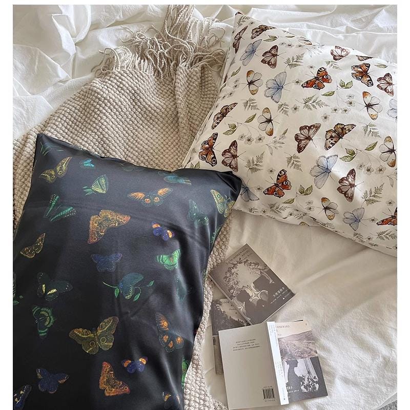 Luxury 100% Silk Pillowcase - Vintage-Inspired Floral Design | Hypoallergenic ｜ Breathable | Anti-Frizz, Anti-Wrinkle, Beauty Sleep Essentia