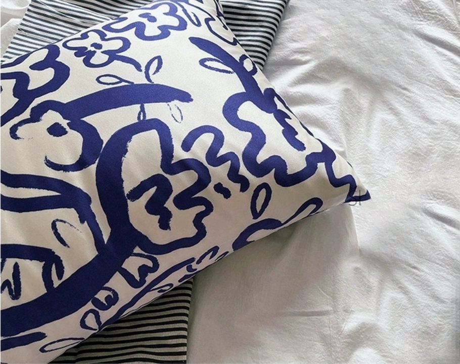 100% Muberry silk pillowcases， abstract art home decor