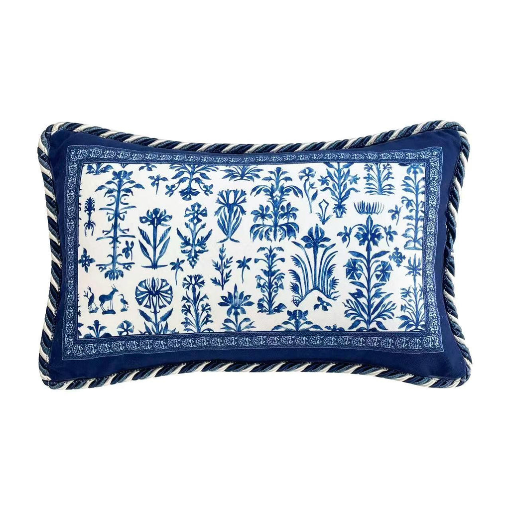 Blue and White Cushion Cover, Chinoiserie Throw Pillow Cases, Oriental Sofa Bed Pillows, French Country Decorative Set, Christmas Gift Décor