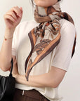 Mulberry Silk Scarf: Rhinoceros Lark Print, Hand-Rolled Twill