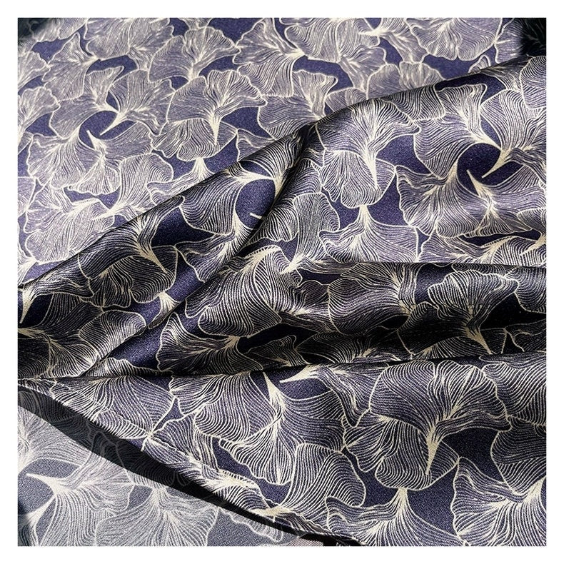 100% Silk Pillowcase for Men and Women - Silver Ginkgo Leaf Motif - Soft Cooling Hypoallergenic Gift for Him Husband Anniversary Gift