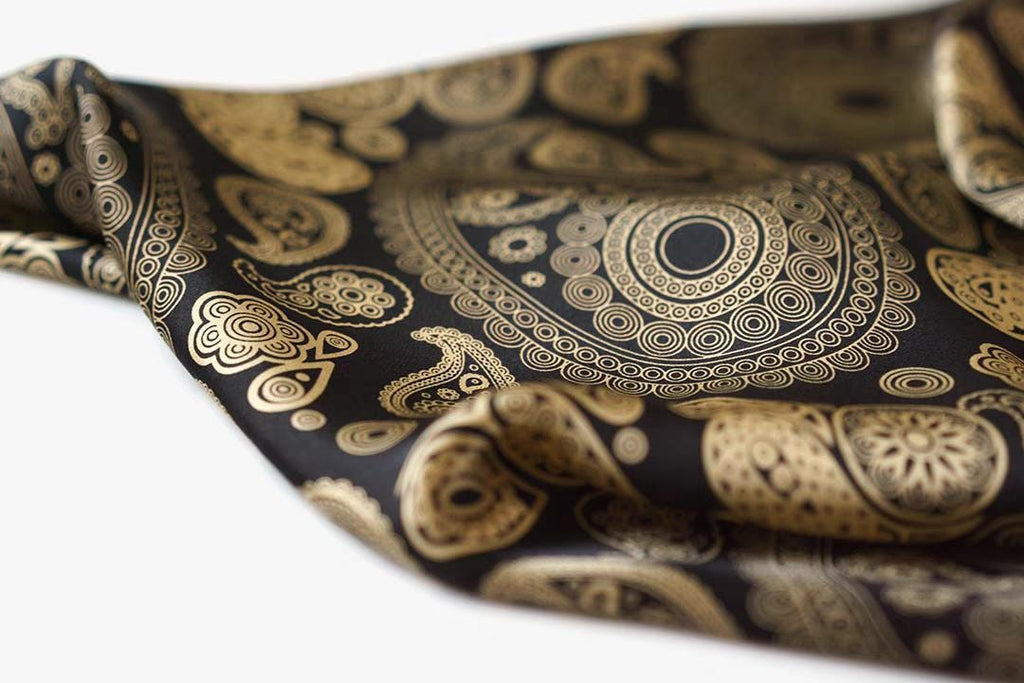 Handcrafted Men's Silk Scarf with Scarf Ring | Dapper Silk Kerchief for Suit Accessory for Men Handmade Scarf Gift Father's Day Gift