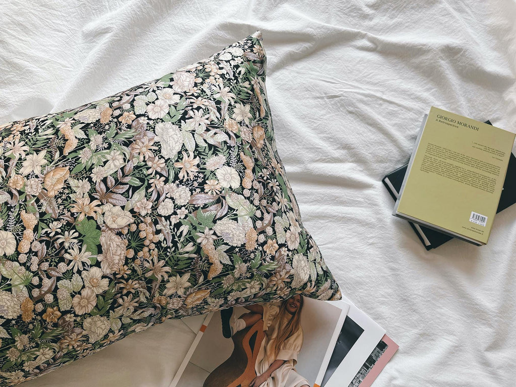 Mulberry Silk Pillowcase: Wild Garden Floral Design, Hypoallergenic
