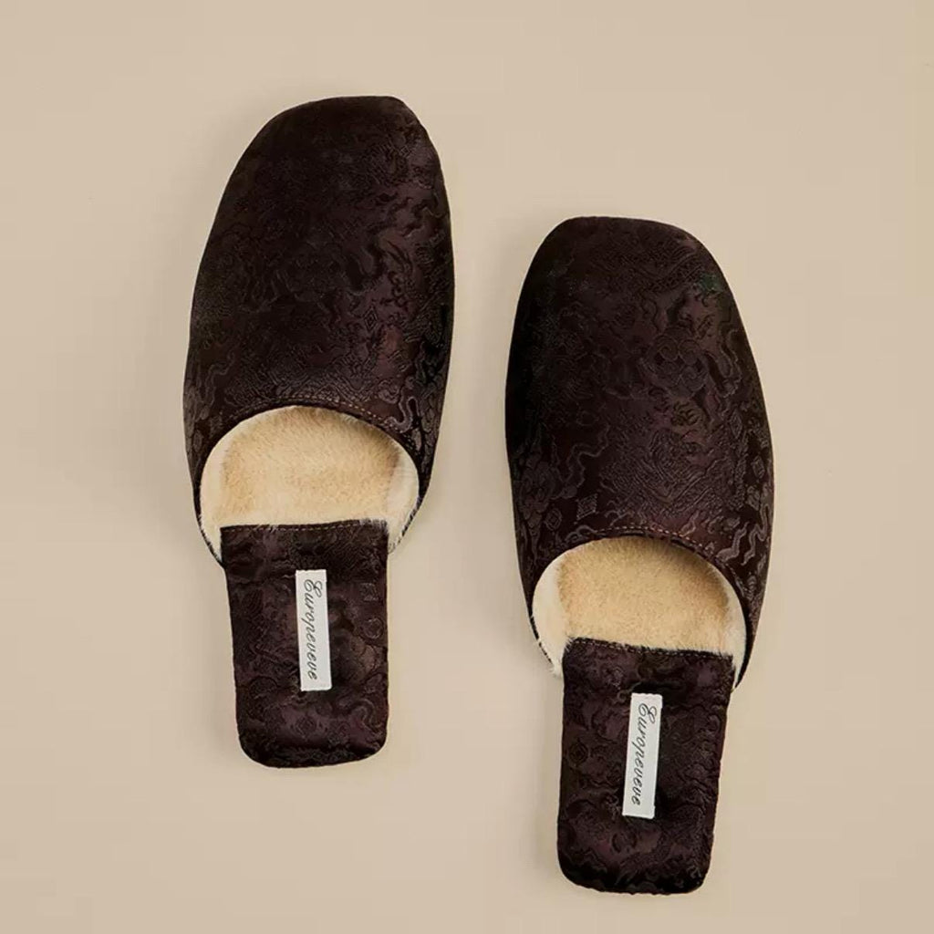 Dragon Embroidery Slippers for Men and Women Oversized Indoor Slippers for Summer Slip On Mule with Oriental Dragon Footwear Gift for Father