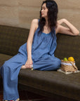 Lian Loungewear bamboo cotton loungewear dress and pants set, soft comfortable lounge outfit, natural fabric in relaxed fit.