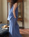 Lian Loungewear bamboo cotton loungewear dress and pants set, comfortable and stylish sleepwear or casual wear for women.