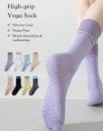 Pink Lian Loungewear Pilates grip socks for women with non-slip grip, cotton material, relaxed fit, ideal for yoga and barre workouts.