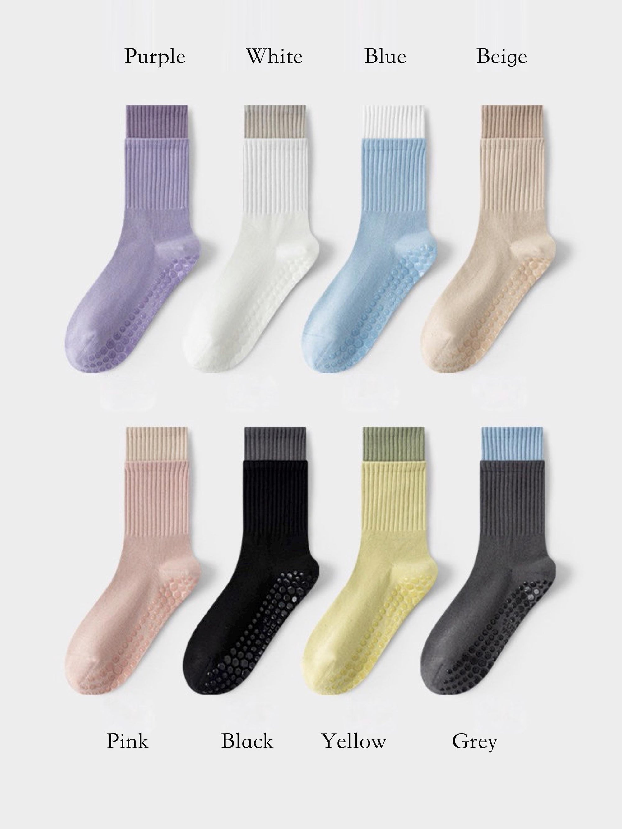 Pink Lian Loungewear Pilates grip socks for women, cotton yoga socks with non-slip soles and relaxed fit for workouts and barre.
