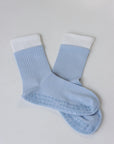 Pink Lian Loungewear Pilates grip socks with cotton material, non-slip soles, relaxed fit for yoga, barre, and workout sessions.