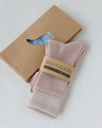 Pink Lian Loungewear Pilates grip socks for women, cotton yoga socks with non-slip soles, relaxed fit for barre and workout sessions.