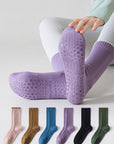 Pink Lian Loungewear Pilates compression socks for women, non-slip yoga and barre socks with arch support and a tight fit.