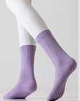Pink Pilates compression socks for women by Lian Loungewear, non-slip yoga and barre socks with arch support and a tight fit.