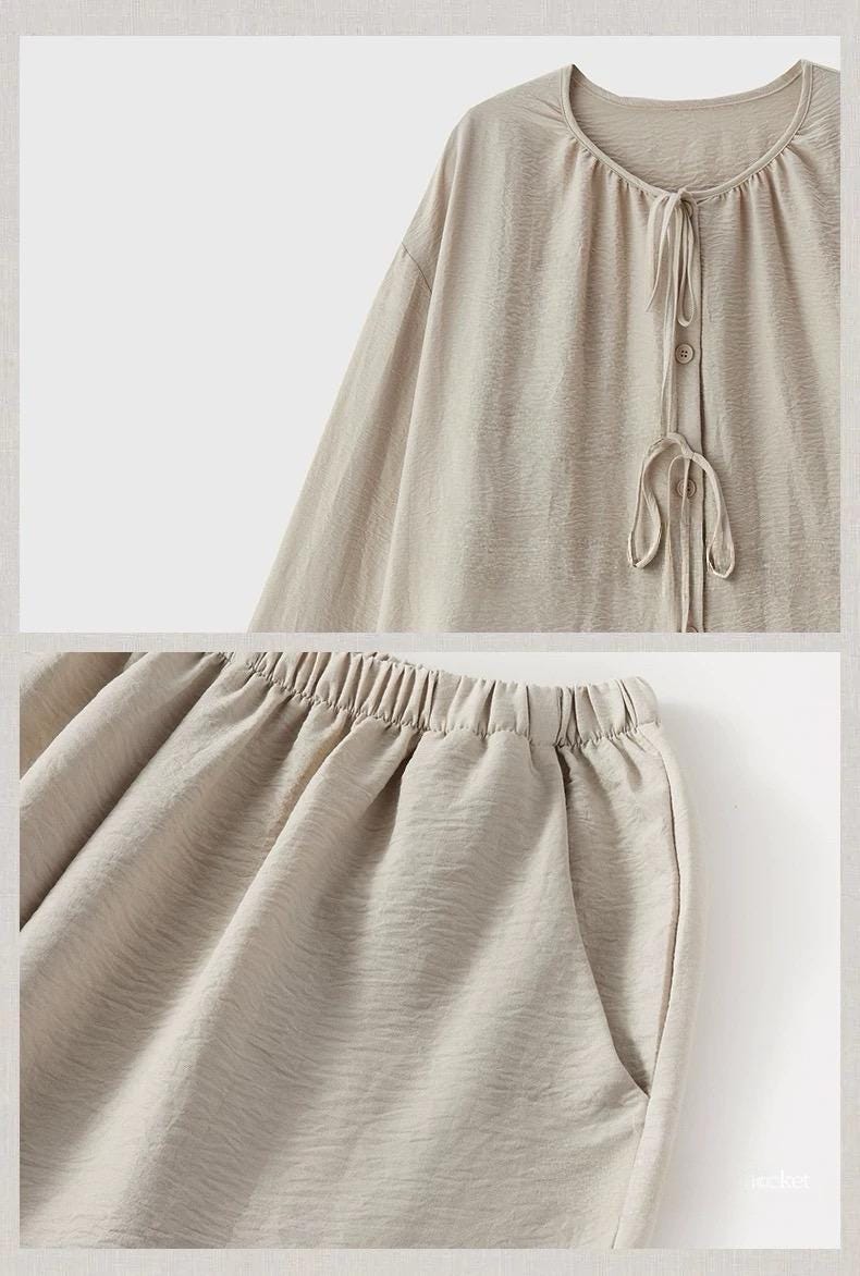 Lian Loungewear cotton pyjamas set for women, featuring a comfortable, relaxed fit in soft fabric for cozy lounge wear.