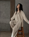 Lian Loungewear women's cotton pyjamas set featuring a comfortable, relaxed fit for cozy zen loungewear.