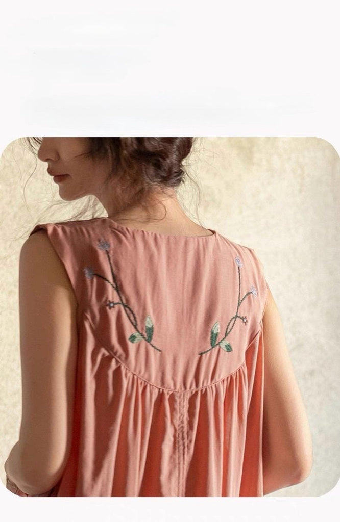 Sustainable Bamboo Cotton Robe and Nightgown Dress Silk Embroidered Oriental Loungewear Kimono Bathrobe for Home and Holiday Robe