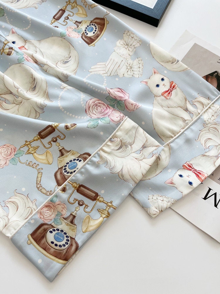 Chic Silk Pyjamas with Bow Ascent Eye Mask: Comfy & Light for Sleep and Lounging Gifts - Women Pyjamas for Winter
