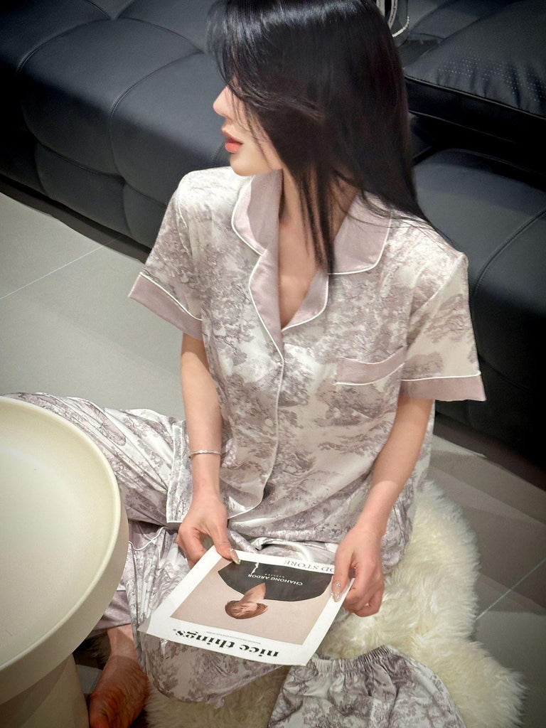 summer silk pyjamas set