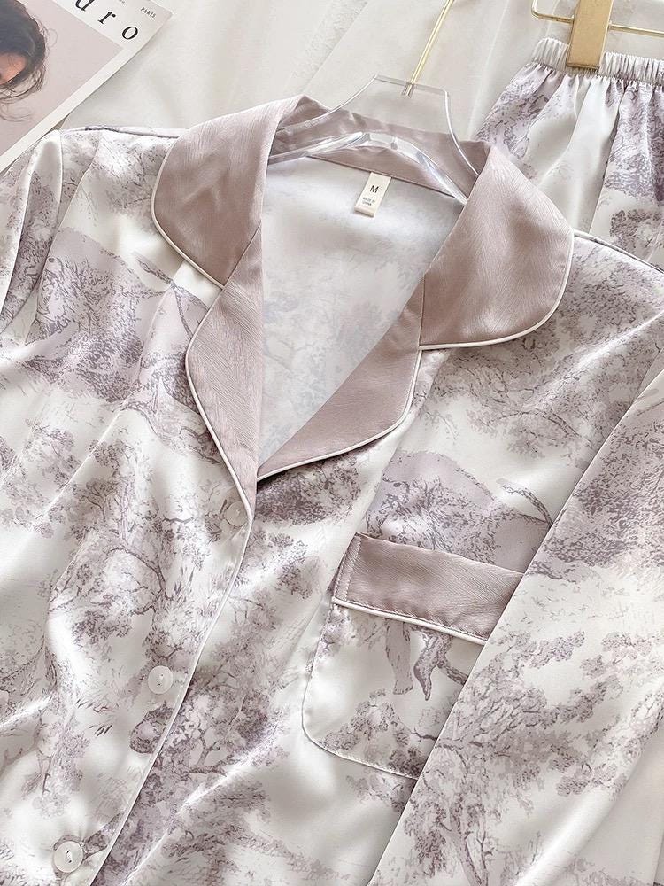 summer silk pyjamas set