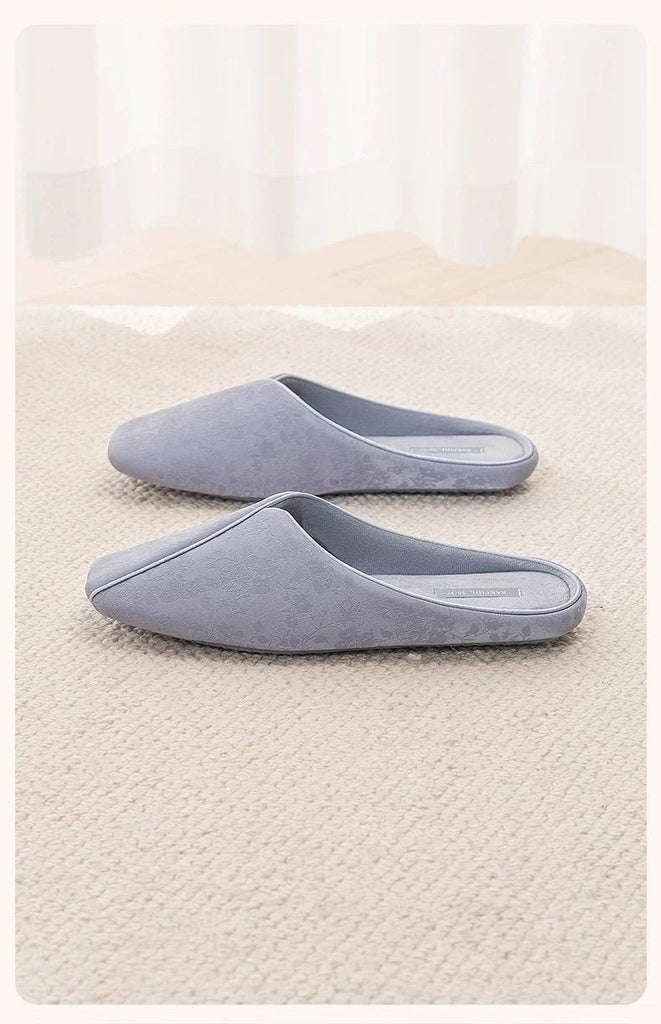 Jacquard Satin Slippers: Women's Qipao Style Indoor Shoes