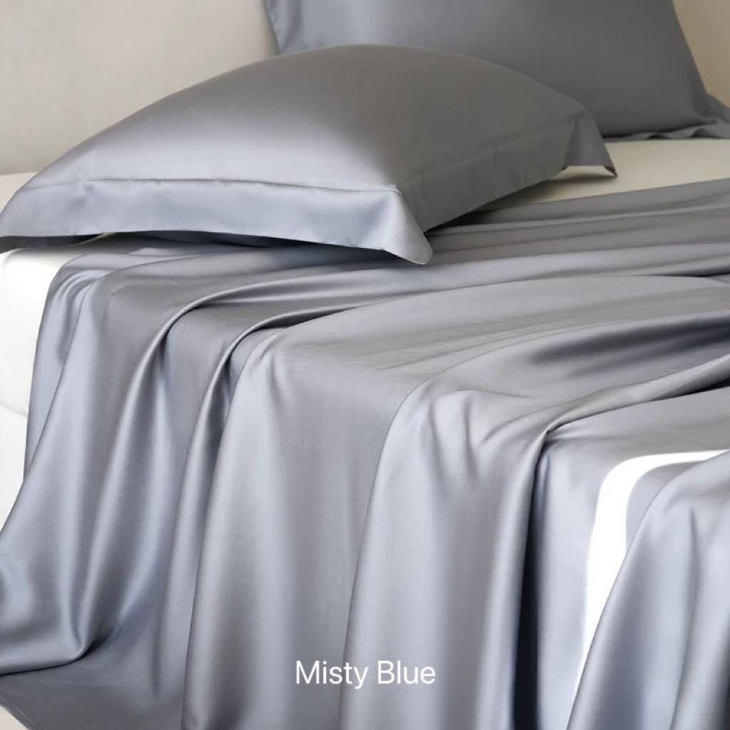 TENCEL Lyocell Bed Sheet and Two PillowcasesSet: Eucalyptus Fiber, Organic Fibre Silk Bedding