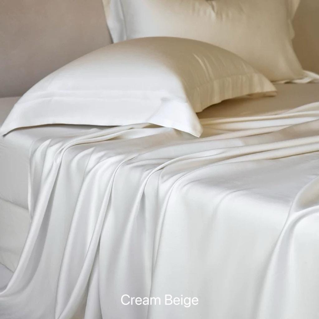 TENCEL Lyocell Bed Sheet and Two PillowcasesSet: Eucalyptus Fiber, Organic Fibre Silk Bedding