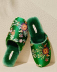 Women’s Embroidered Silk Slippers - Cozy Indoor House Shoes with Traditional Chinese Floral Patterns - Unique Cultural Gift for Her