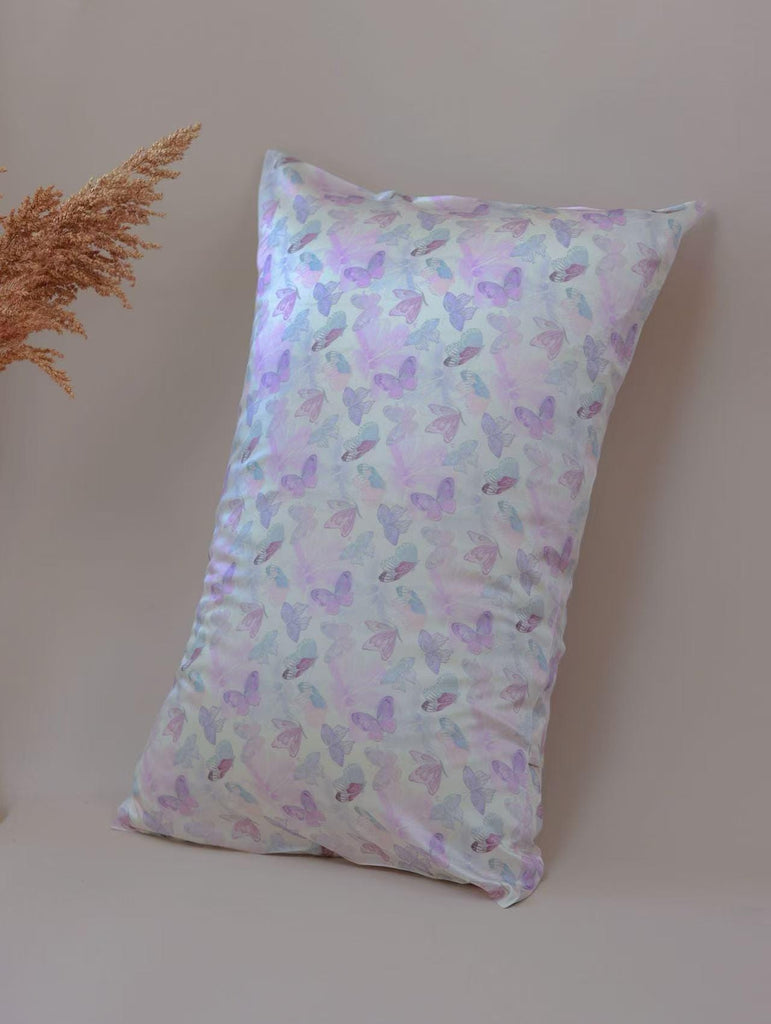 Butterfly Mulberry Silk Pillowcase with Scrunchie: Anti-Aging Beauty Sleep