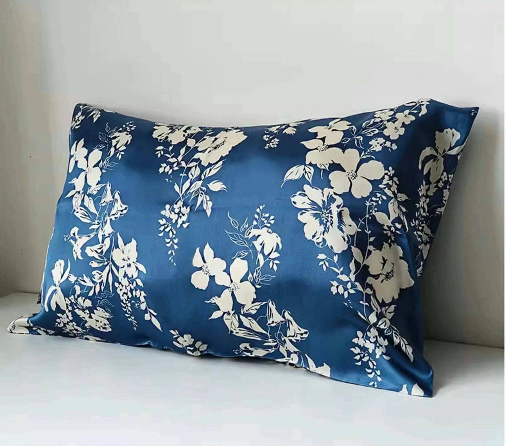 Luxury 100% Silk Pillowcase | Floral Vintage Cottagecore Pillow Cover | Envelope Closure | Farmhouse Shabby Chic Bedding | Gift for Mother
