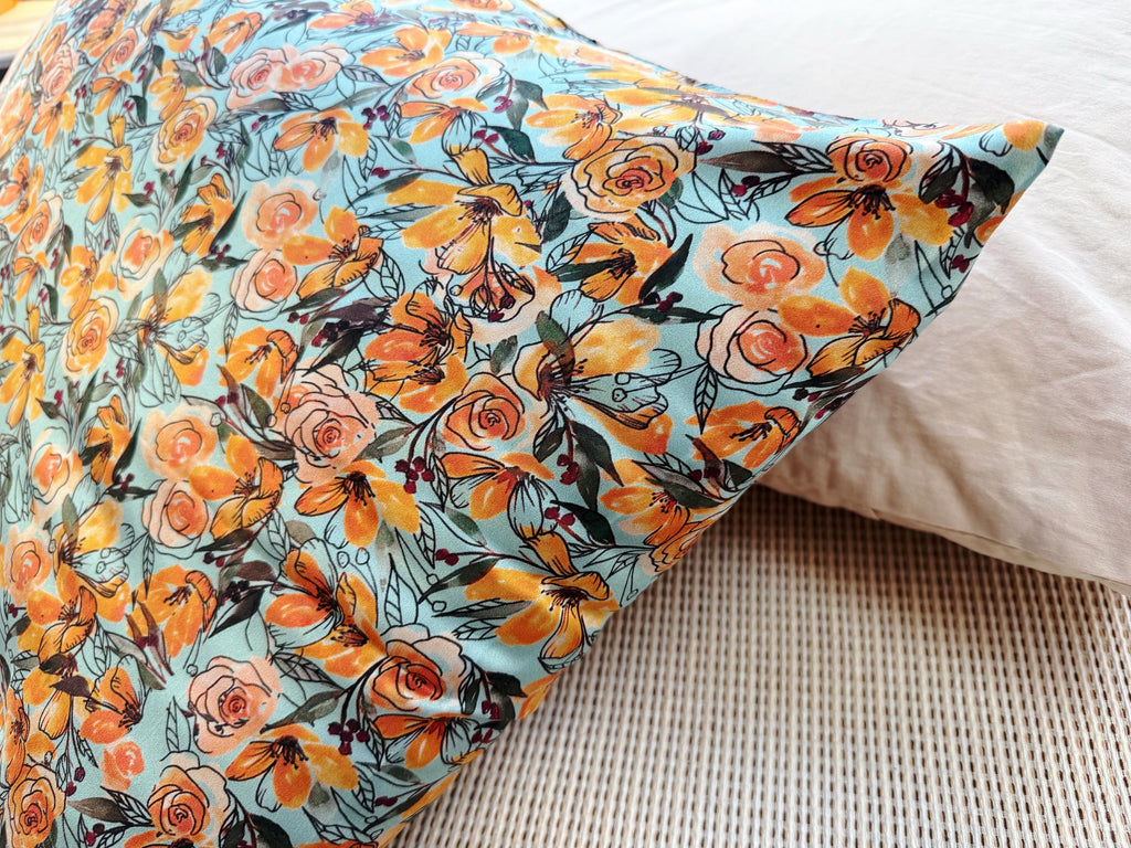 Mulberry Silk Pillowcase: Vintage Floral Cottagecore Bedding