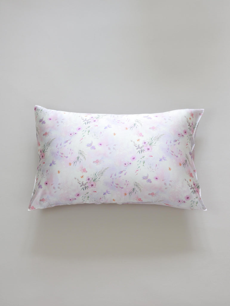 Pink Koi Fish Silk Pillowcase with Scrunchie: 25 Momme Mulberry Silk