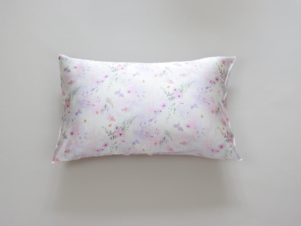 Pink Koi Fish Silk Pillowcase with Scrunchie: 25 Momme Mulberry Silk
