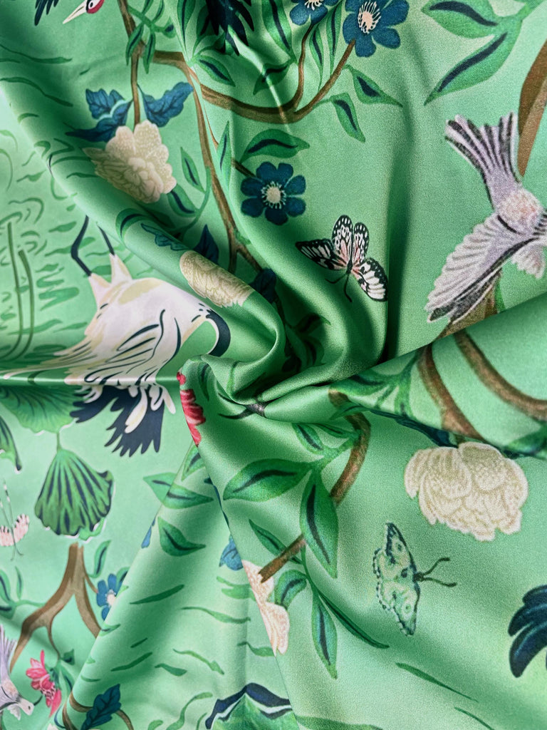 Silk Pillowcase Vintage Oriental Crane & Floral Print – 100% Pure Mulberry Silk, Luxury Bedding for Skin & Hair, Gift for Her, Gift for Mother’s Day