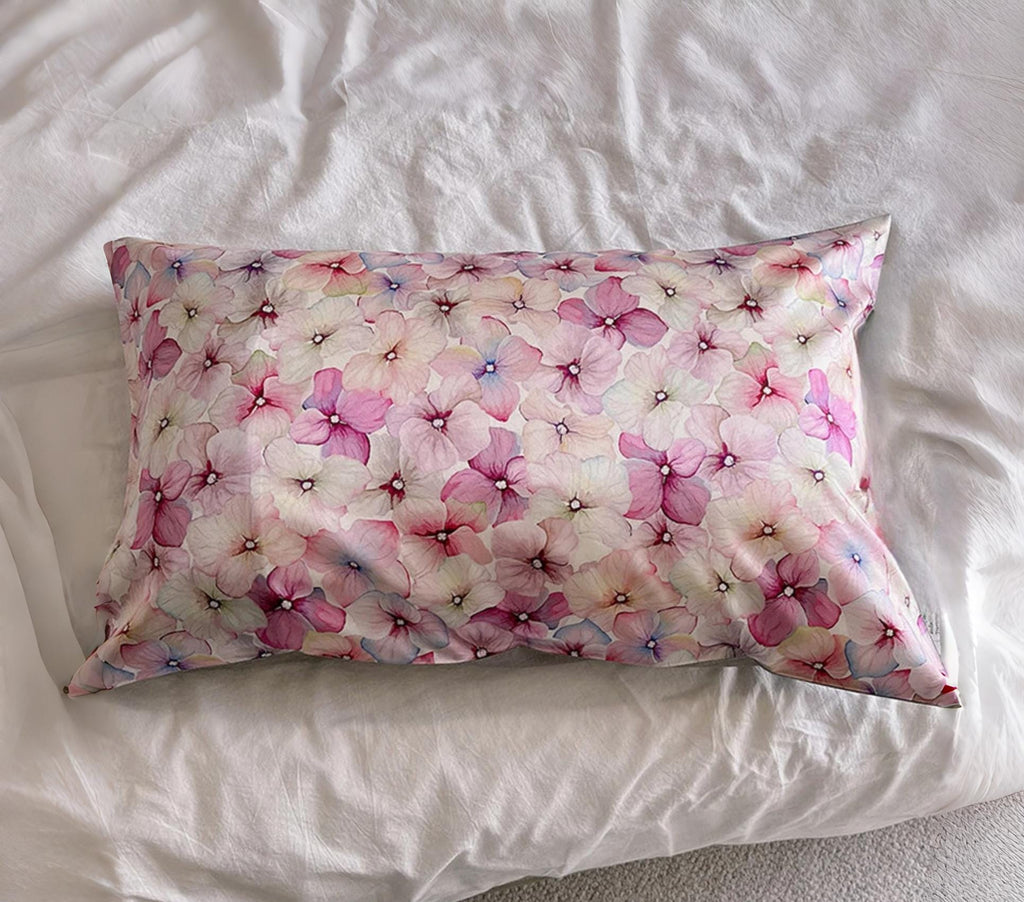 Japanese Sakura Silk Pillowcase | 100% Mulberry Silk | Zipper Closure | Hypoallergenic & Hair-Friendly