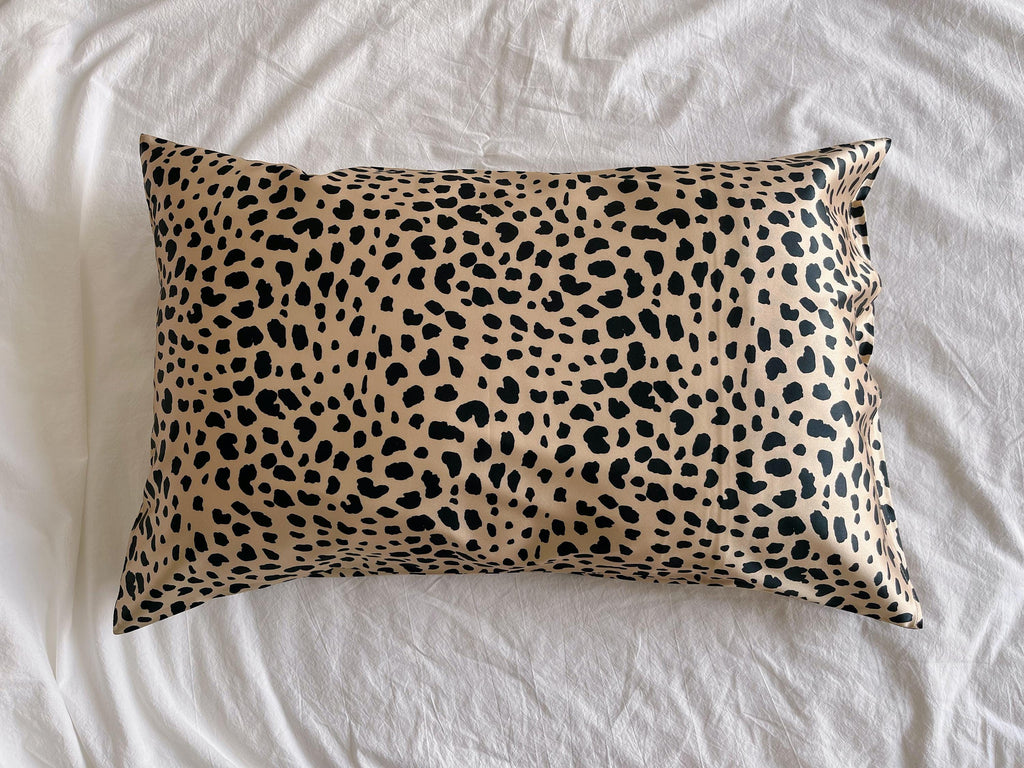 Leopard Dot Silk Pillowcase by 100% Mulberry Silk Gift Set Hypoallergrnic Pillow Case - Skin Hair Care - Beauty Sleep Essential