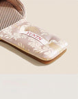 Oriental Satin Embroidered Slippers for Women Year-Round Anti-Slip House Shoes with Air Cushion Sole Elegant Silk Brocade Indoor Footwear