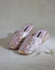 Breathable Mesh Embroidered Slippers – Lightweight House Shoes with Oriental Floral Design Indoor Slippers for Women, Kimono Robe Shoes