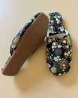 Breathable Mesh Embroidered Slippers – Lightweight House Shoes with Oriental Floral Design Indoor Slippers for Women, Kimono Robe Shoes