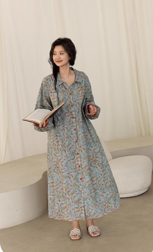 Cotton Gauze Pajama Set: Lightweight Button-Up Loungewear, Cotton Sleepwear