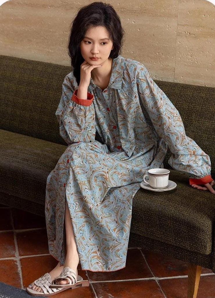 Cotton Gauze Pajama Set: Lightweight Button-Up Loungewear, Cotton Sleepwear