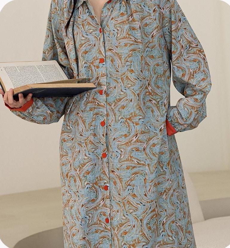 Cotton Gauze Pajama Set: Lightweight Button-Up Loungewear, Cotton Sleepwear