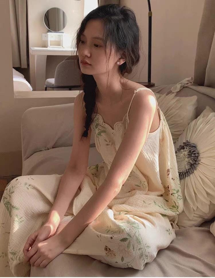 Gauze Pyjamas 3PCS Set with Camisole & Robe Sustainable Tie-Dye Loungewear Lightweight Breathable Organic Cotton Summer pyjamas